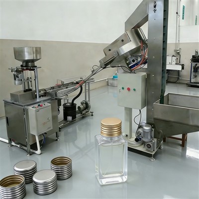 병에 담긴 향수 스레드 캡 생산 라인